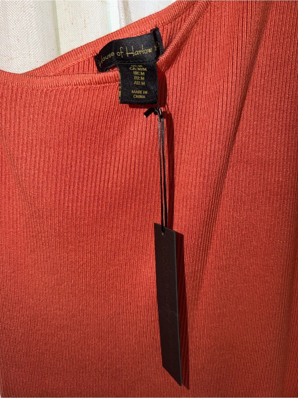 House of Harlow One-Shoulder Knit Dress - Rust - Picture 2 of 2